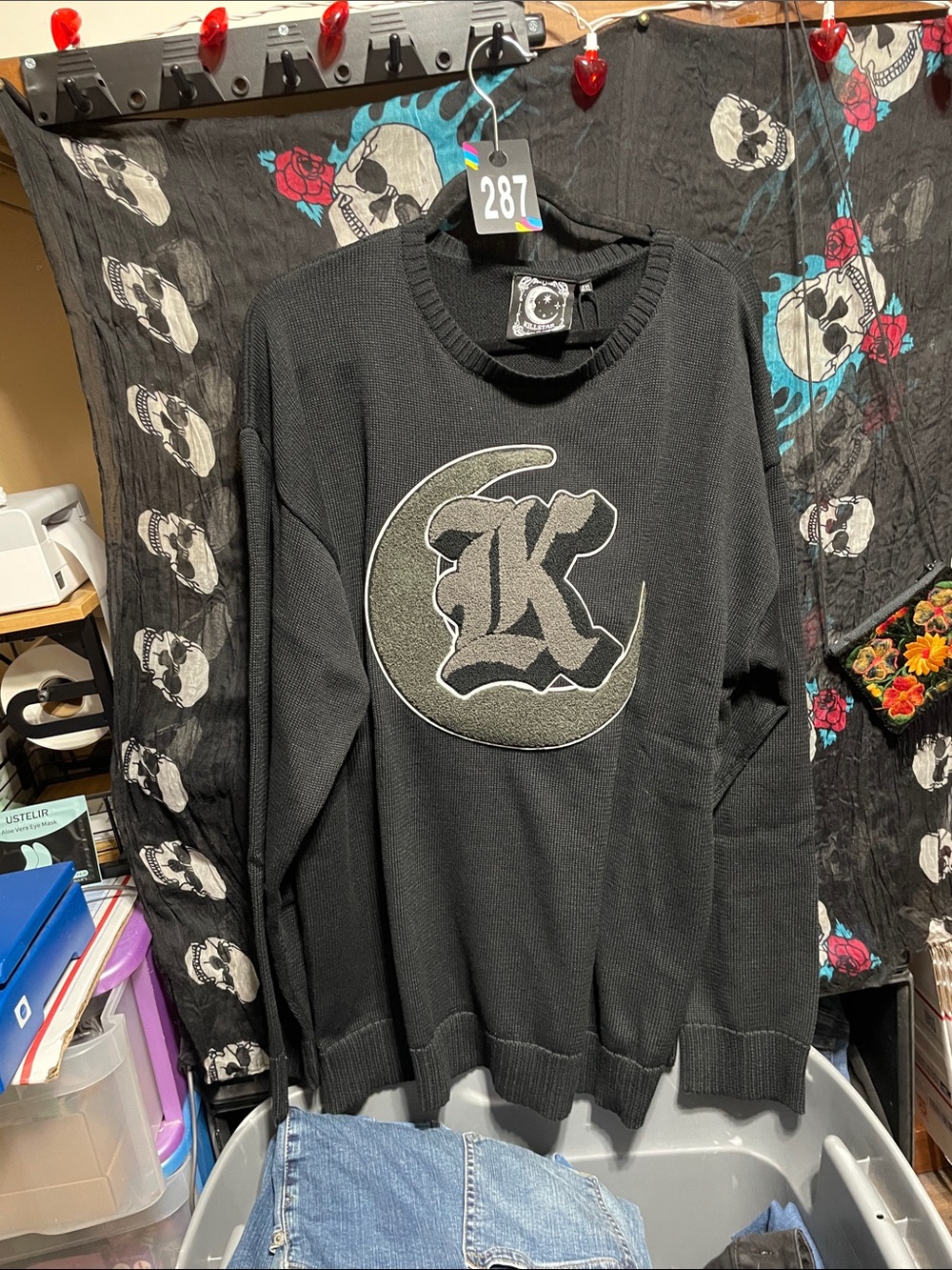 #287 4XL Killstar NWT Embroidered 'K' Crest college style sweater